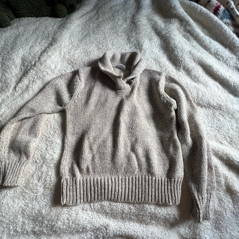 Wool mix collared knit sweater